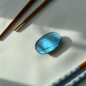 Labradorite Chopstick & Knife Rest – Blue Flash