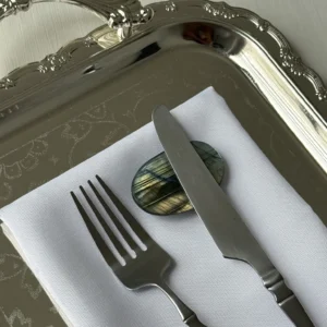 Labradorite Chopstick & Knife Rest – Green & Golden Flash