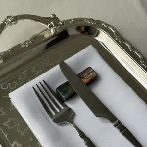 Labradorite Chopstick & Knife Rest – Orange Flash