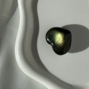 Mini Labradorite Heart – Yellow Flash