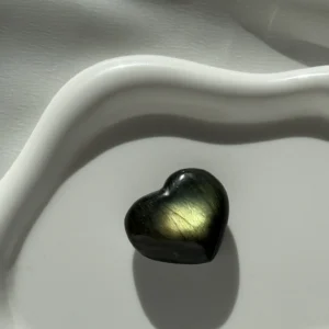 Mini Labradorite Heart – Yellow Flash