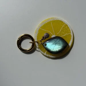Labradorite Keychain Charm – Blue Flash