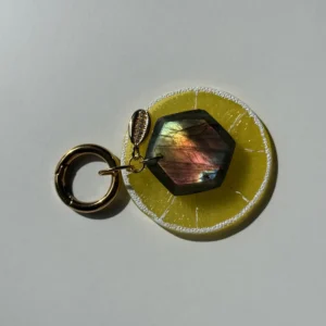 Labradorite Keychain Charm – Colorful Flash