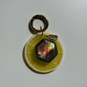 Labradorite Keychain Charm – Colorful Flash