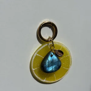 Labradorite Keychain Charm – Blue Flash